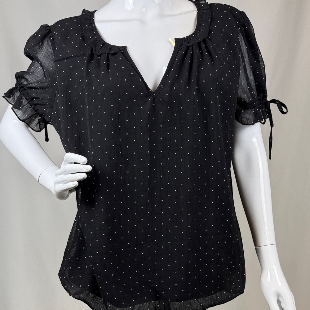 Blousology Chic Black Polka Dot Blouse